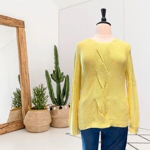 Talbots Cable Knit Twist Front Detail Sweater